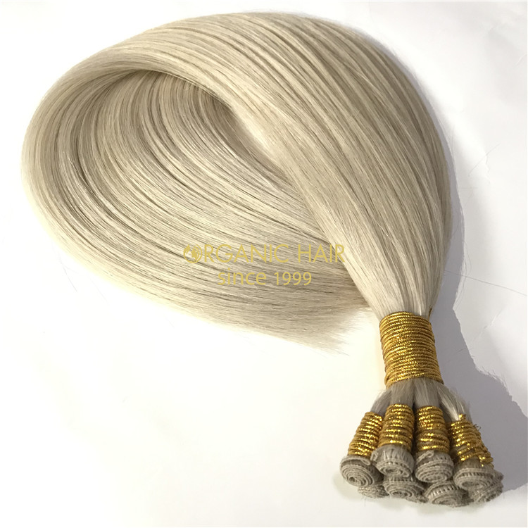 Customized human full cuticle hand tied weft #60A color X188